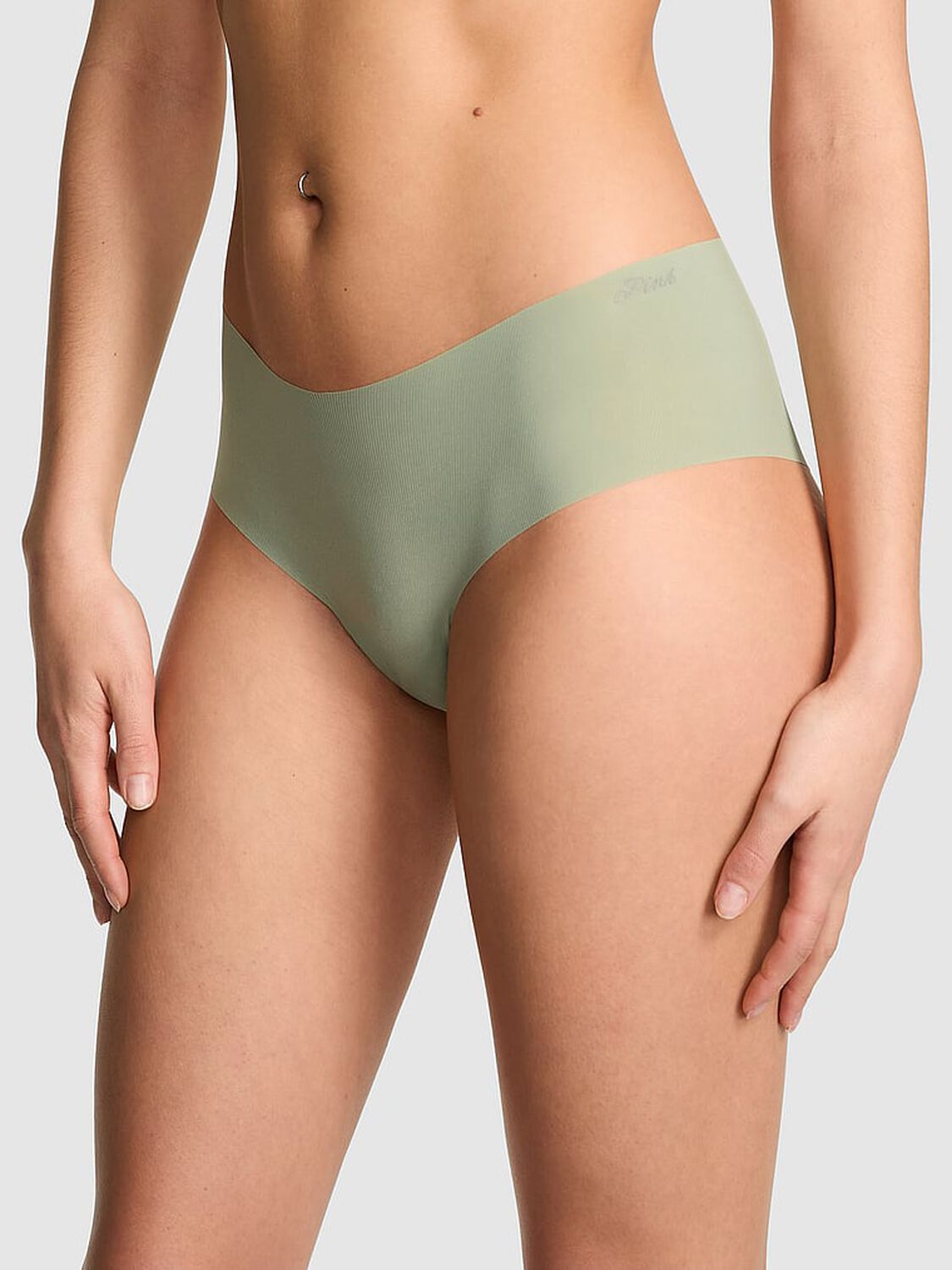 vs Pink No-Show Cheeky Panty Green Garden 1 of 3 