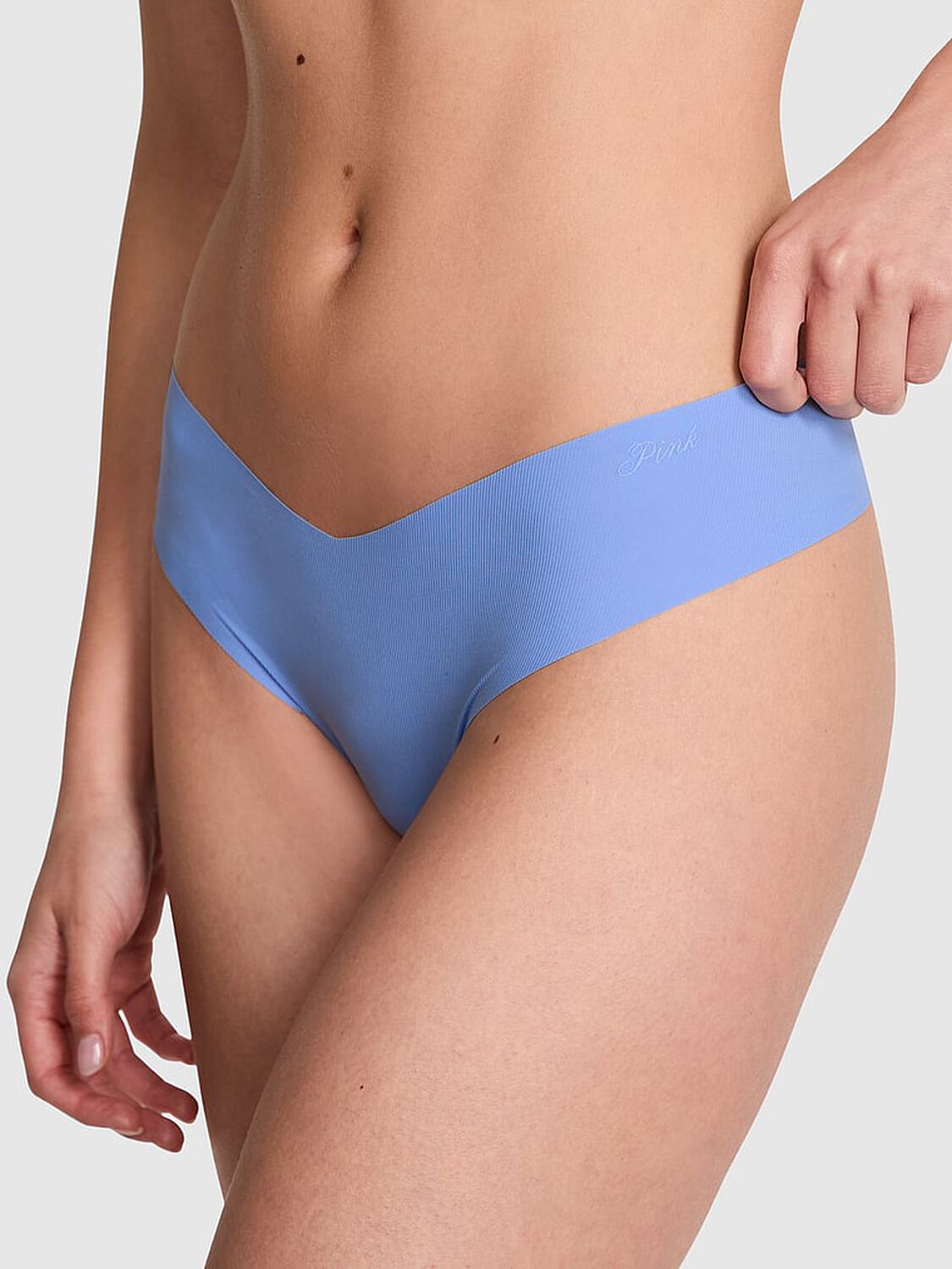 vs Pink No-Show Thong Panty Seascape Blue 1 of 3 