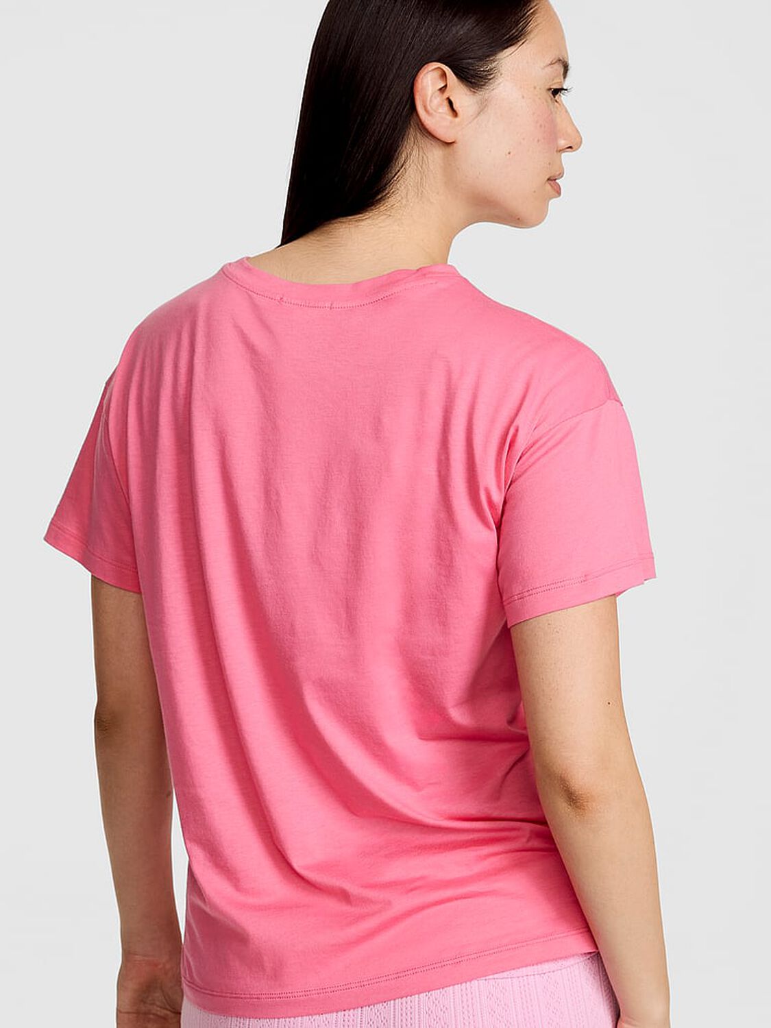 vs Pink Light as Air Jersey Pocket Tee Love Me Pink 2 of 3 