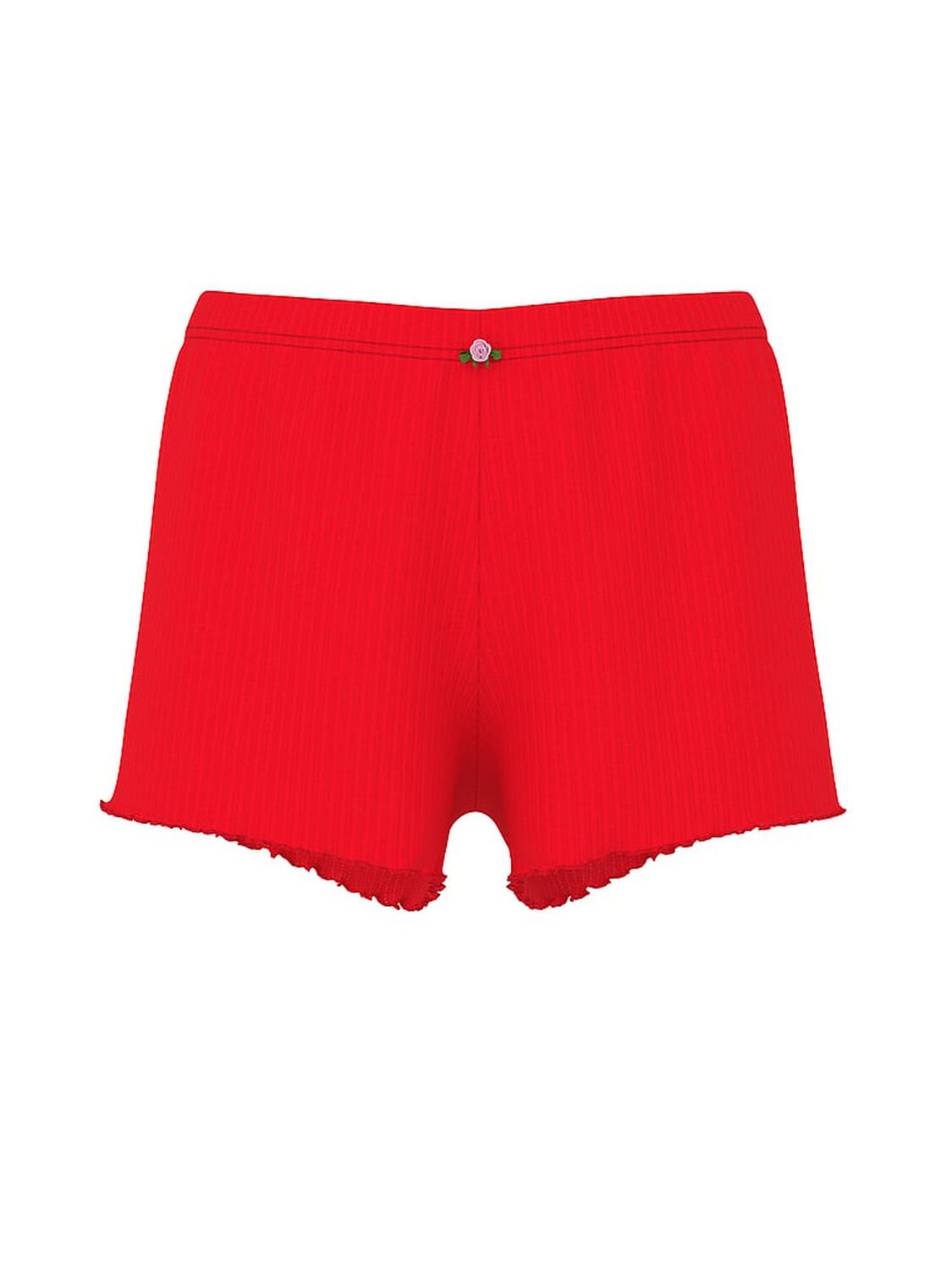 vs Pink Drop Needle Pointelle Shorts Bright Vermillion Side Tie 3 of 4 