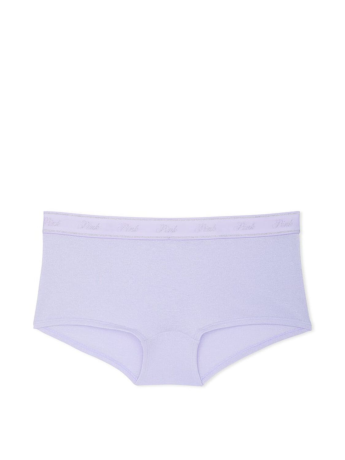 vs Pink Logo Cotton Shimmer Boyshort Panty Purple Cloud Sparkle Knit 3 of 4 