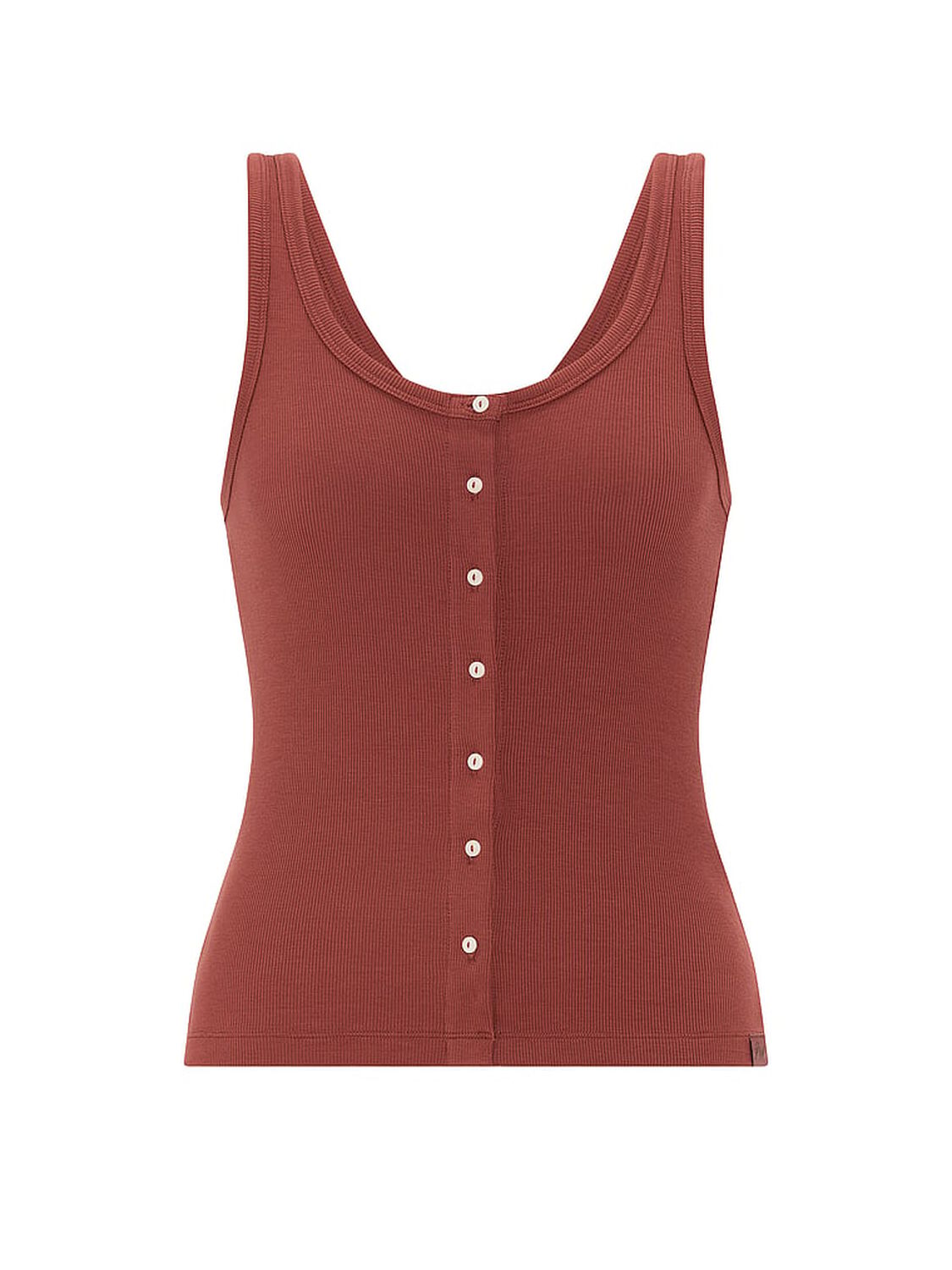 vs Pink Relaxed Rib Button-Down Tank Top Clay 3 of 3 
