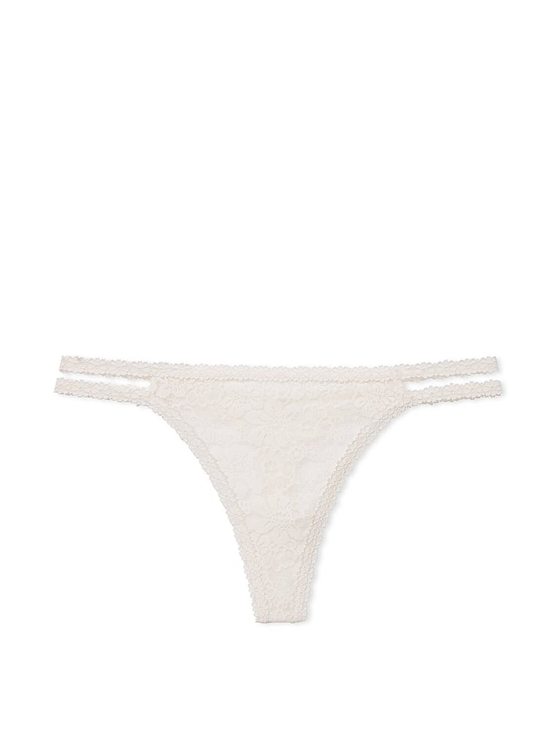 vs Pink Wink Strappy Thong Panty Coconut White 1 of 3 