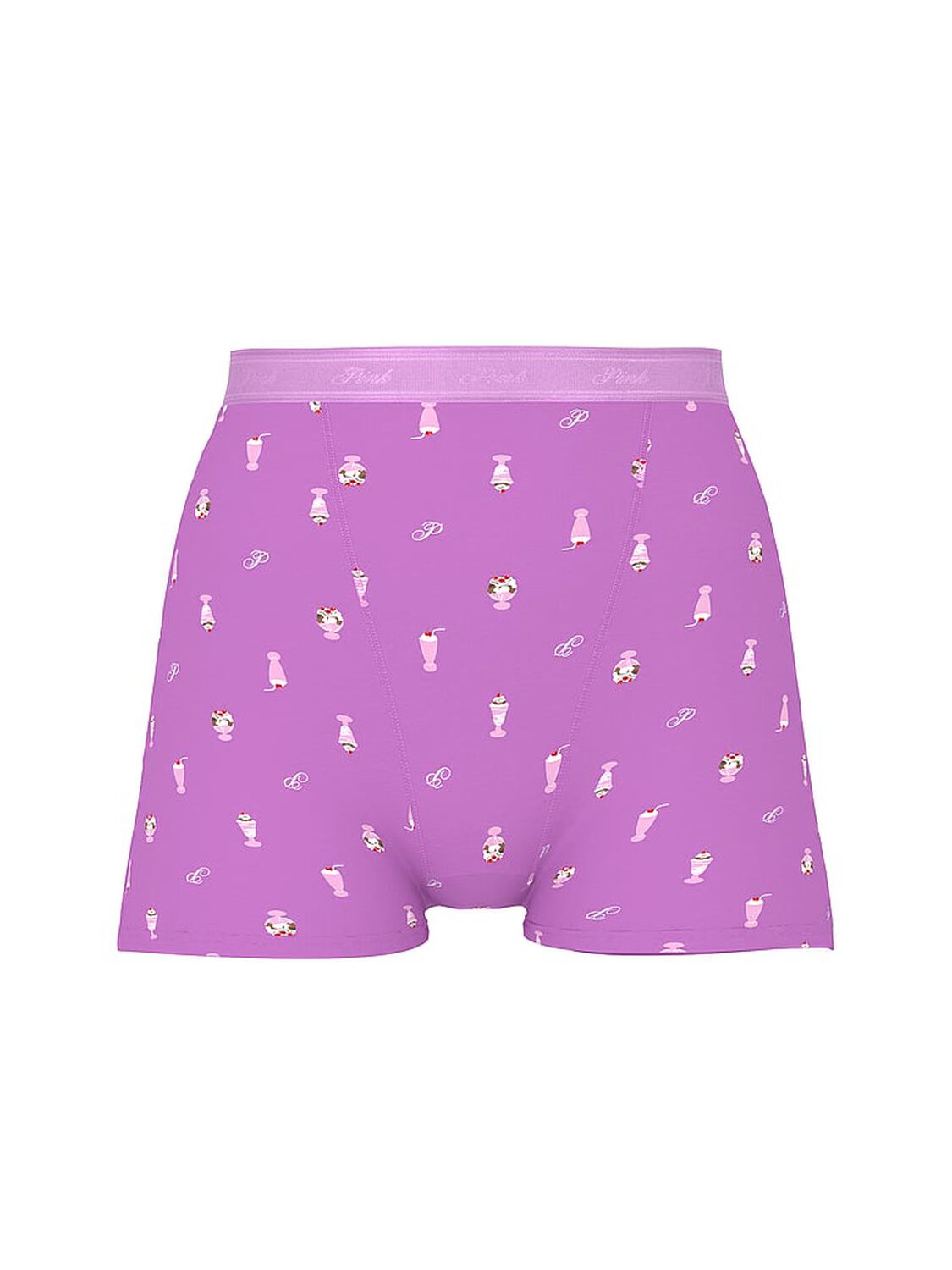 vs Pink Logo Cotton High-Waist Boyshort Panty Grape Taffy Ice Cream Print 3 of 3 