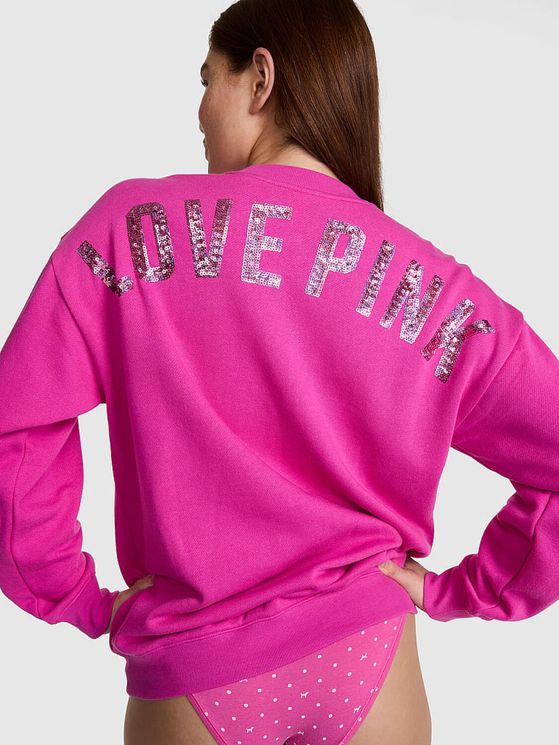 pink Pink Campus Fleece&trade; Crew Sweatshirt Pink Fire 2 of 2 