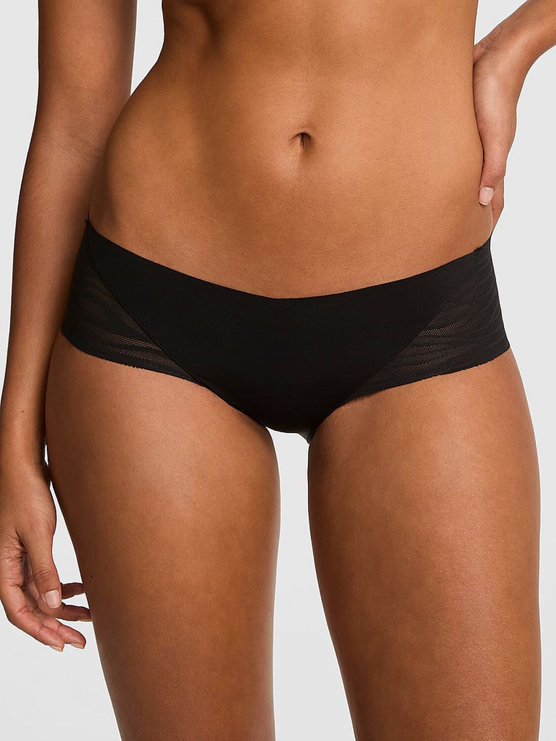 vs Pink No-Show Hiphugger Panty Black 1 of 2 