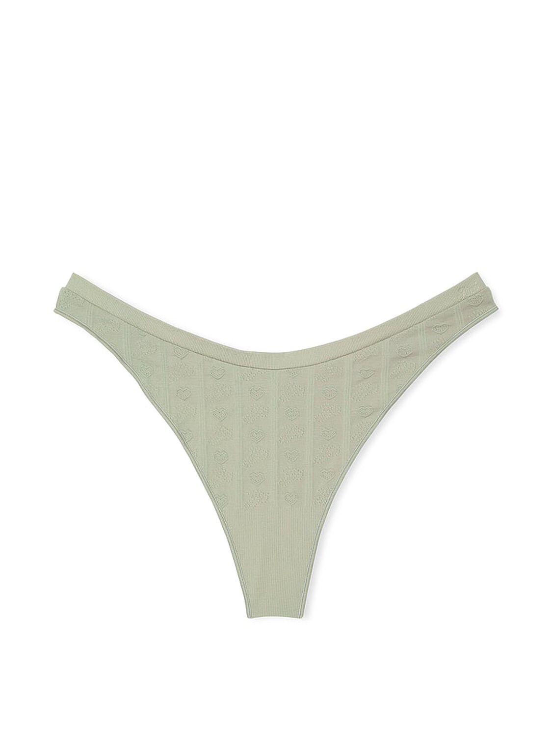 vs Pink Seamless High-Leg Thong Panty Green Garden 3 of 3 