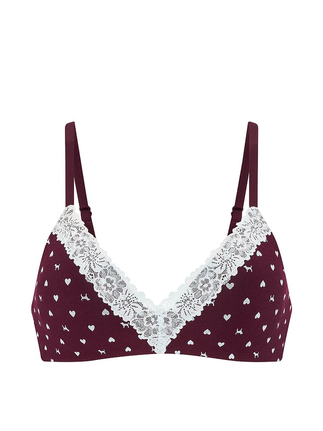 vs Pink Wear Everywhere&trade; Lightly Lined Wireless Bra Wild Rose Heart & Dog Print 3 of 3 