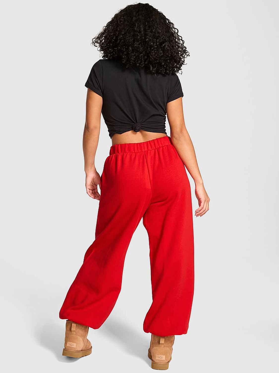 pink Pink Ivy Fleece Oversized Sweatpants Bright Vermillion 2 of 3 