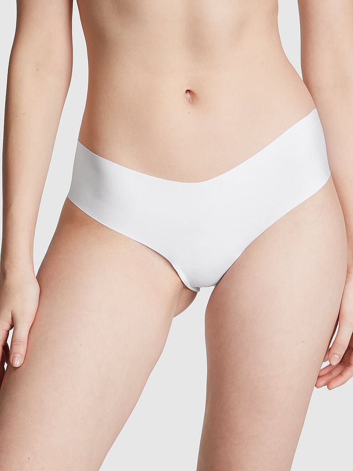 pink Pink No-Show Cheeky Panty Optic White 1 of 3 