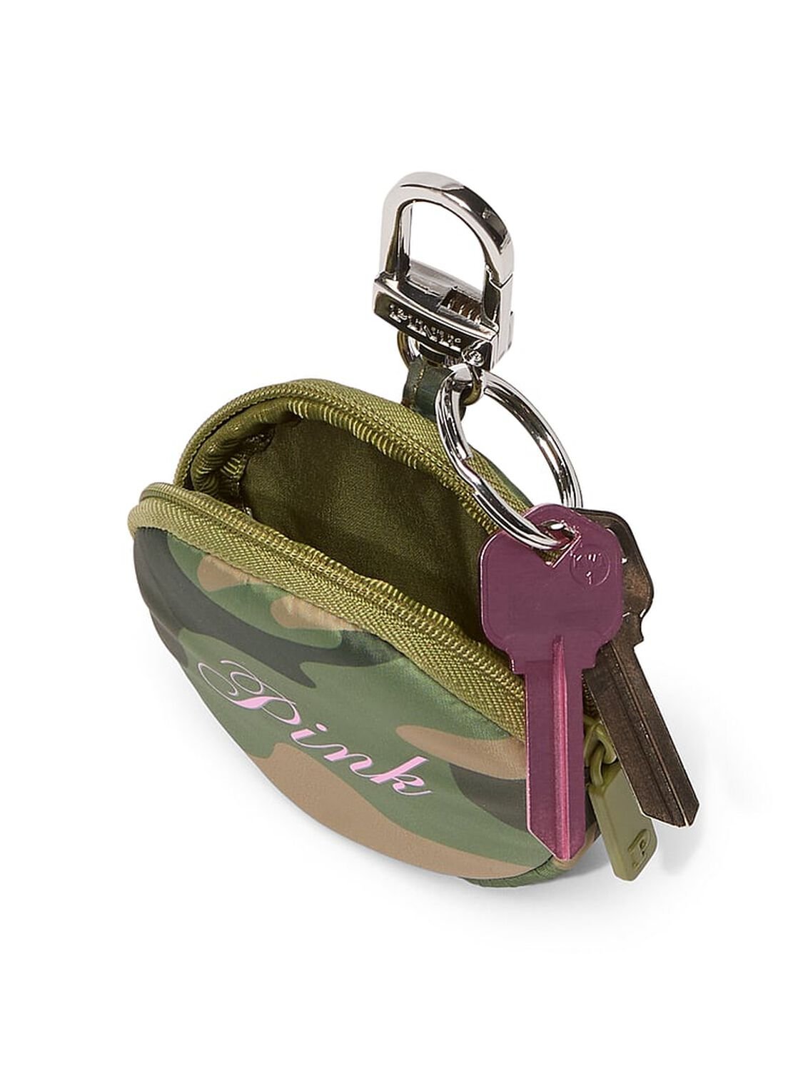 vs Pink Zip Pouch Keychain Charm Green Camo 2 of 2 