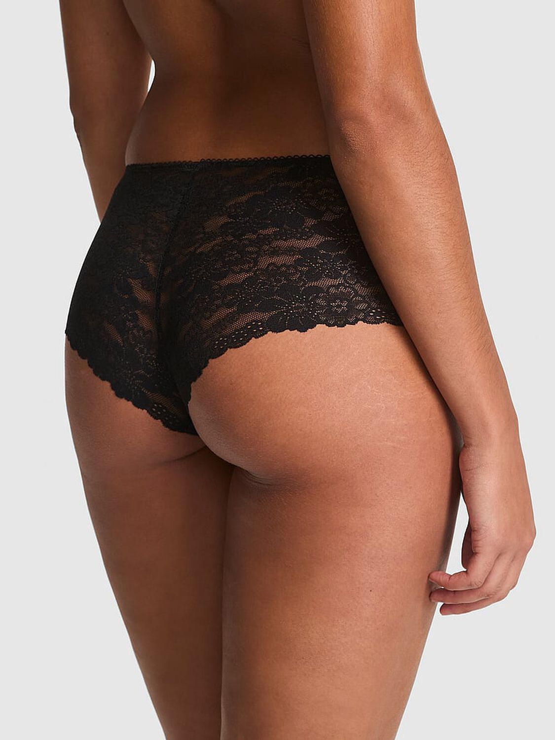 vs Pink No-Show Cheeky Panty Black Floral Print 2 of 2 