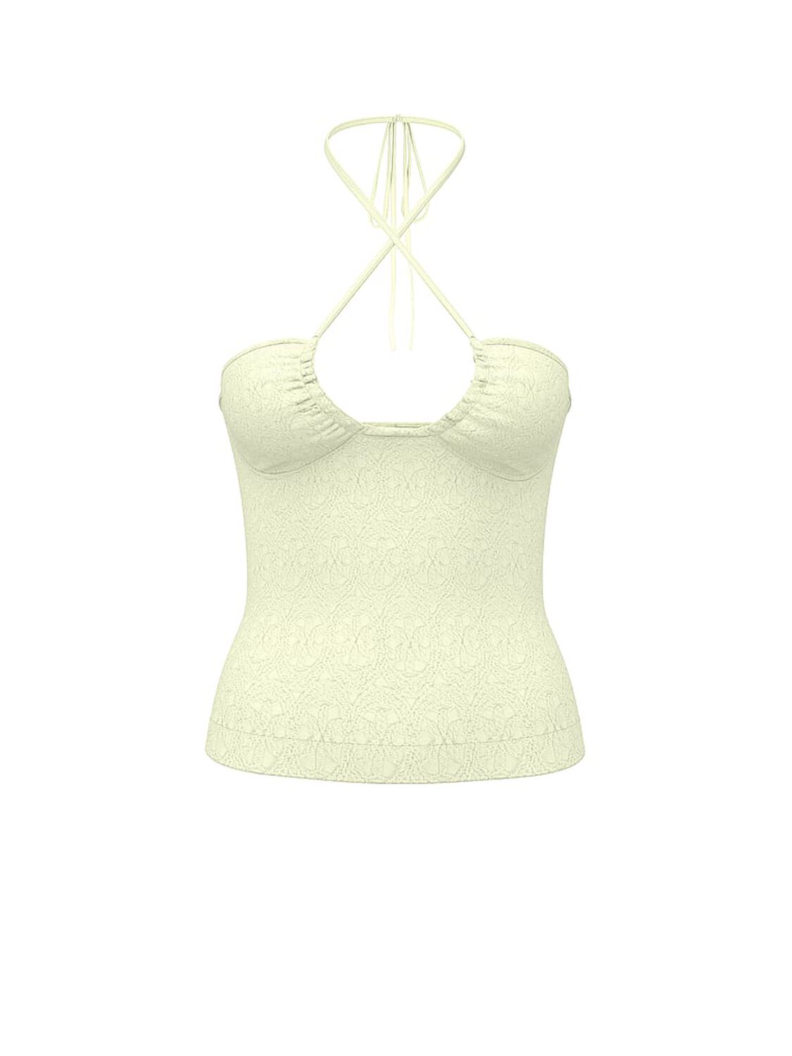 vs Pink Floral Jacquard Keyhole Halter Top Fresh Mint 3 of 3 