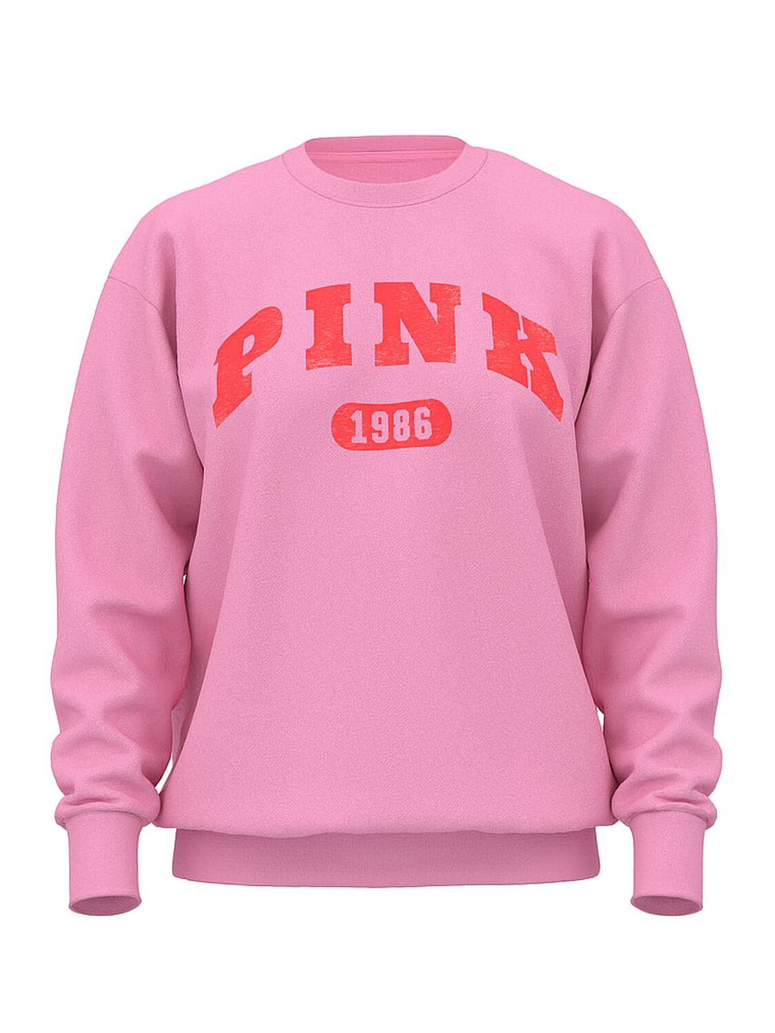 vs Pink Ivy Fleece Oversized Crew Sweatshirt Pink Lollipop 3 of 3 