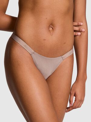 Logo Cotton Shimmer Micro Thong Panty