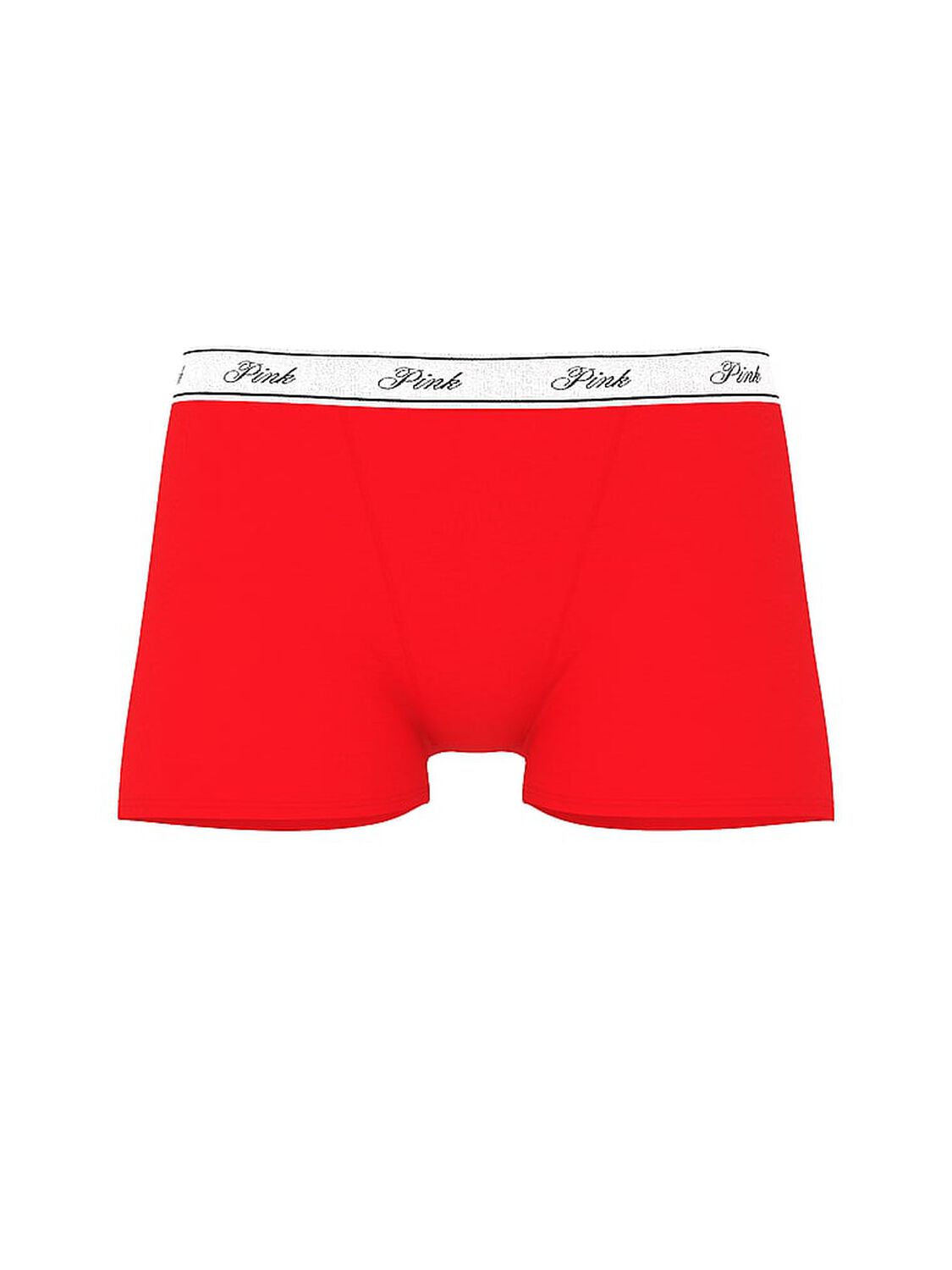 vs Pink Logo Cotton High-Waist Boyshort Panty Bright Vermillion 1 of 2 