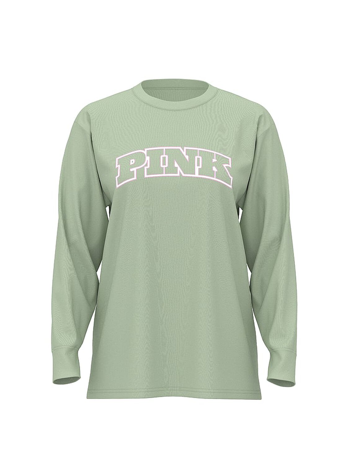 vs Pink Campus Cotton Long-Sleeve Tee Green Garden 3 of 3 