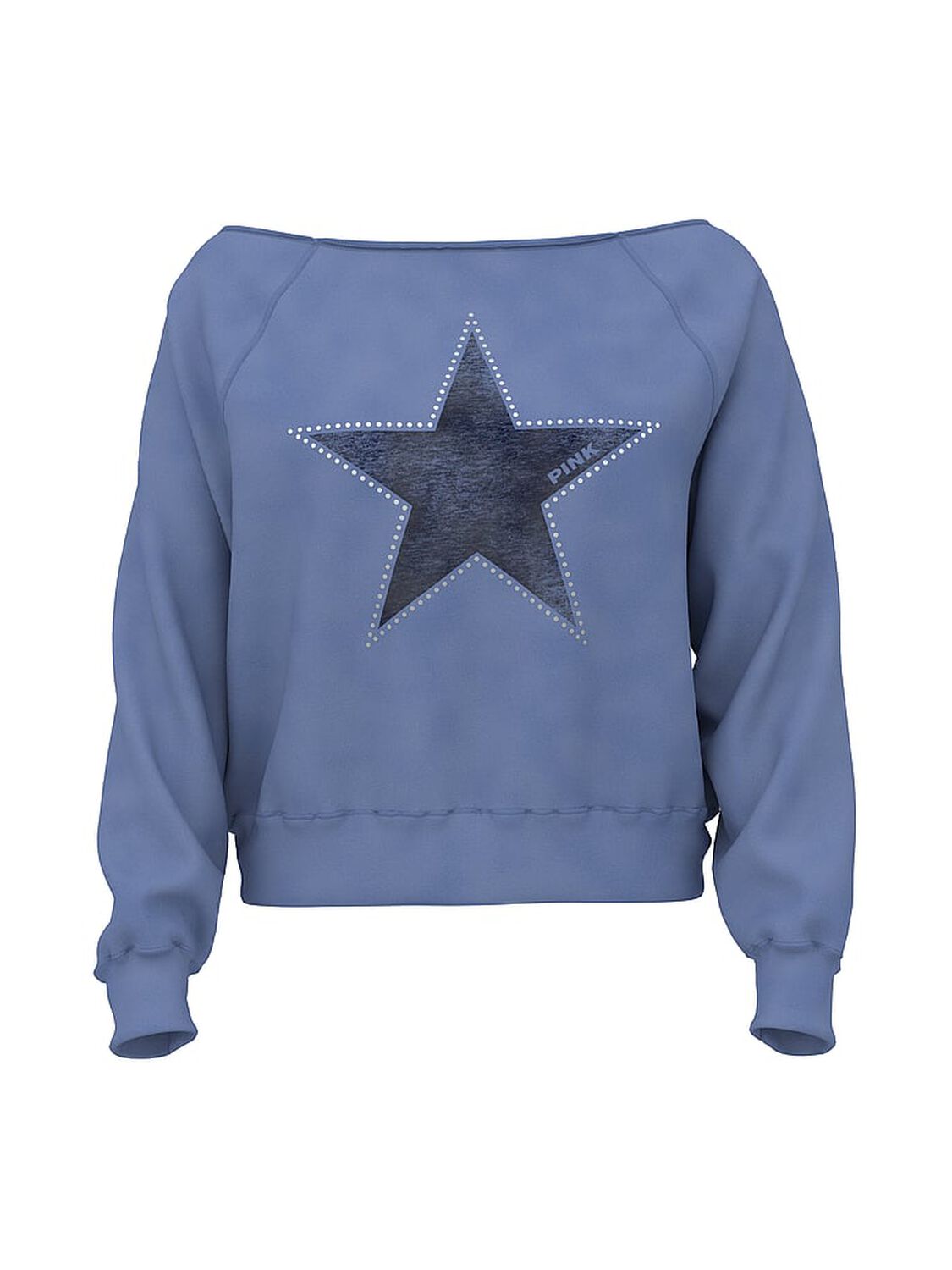 vs Pink Ivy Fleece Off-The-Shoulder Sweatshirt Dusty Iris Band 1 of 3 