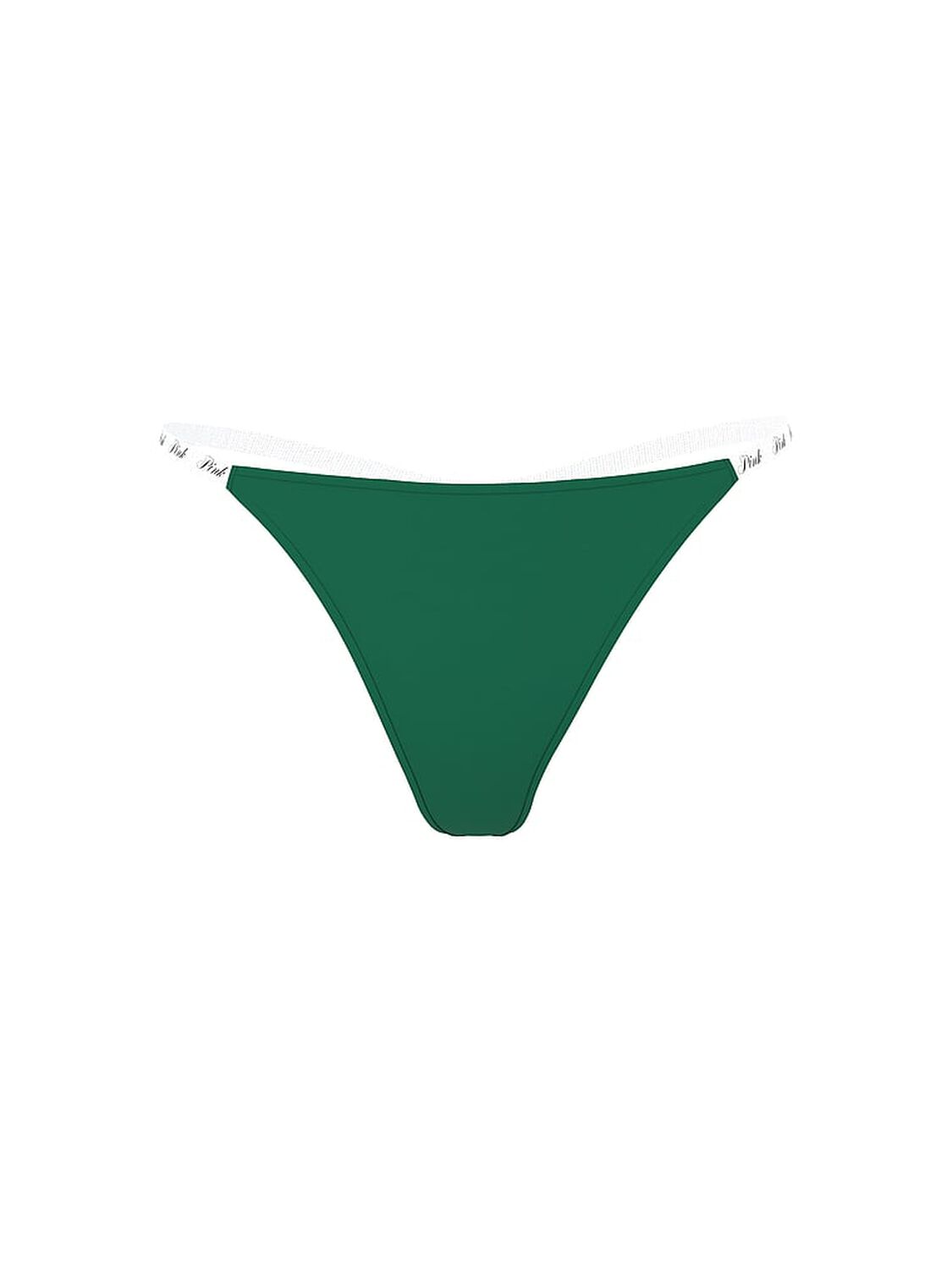 vs Pink Logo Cotton Scoop Thong Panty Jaguar Green 3 of 3 