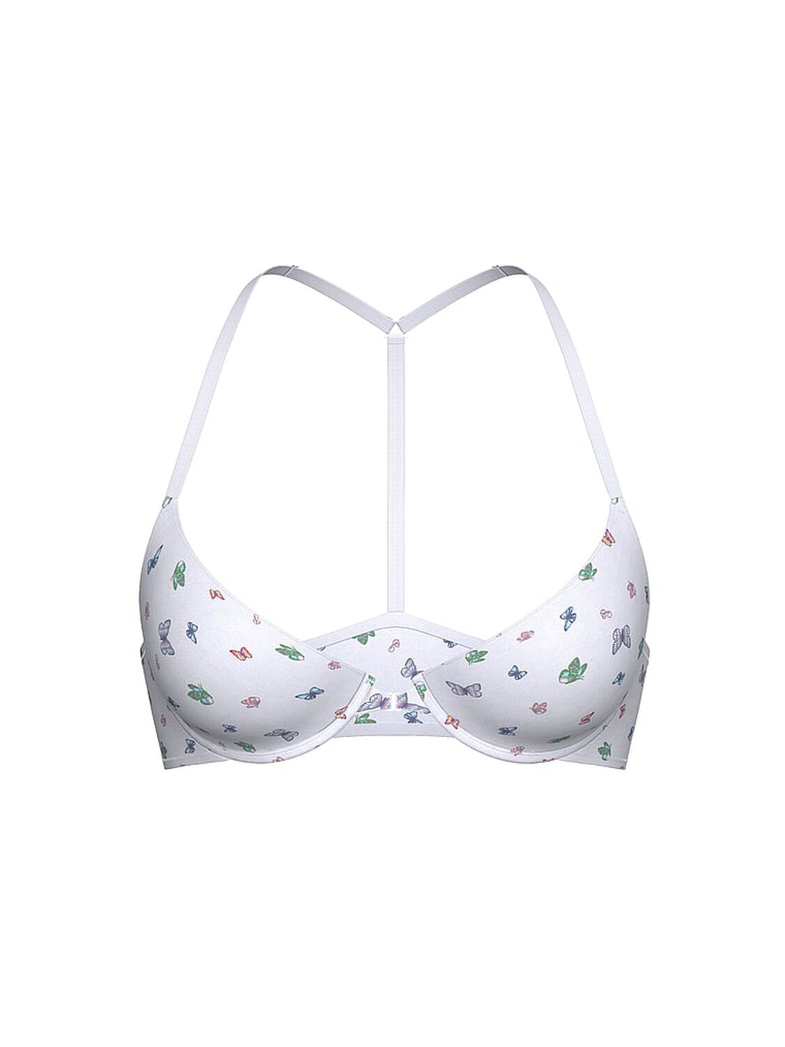 vs Pink Wear Everywhere Wear Everywhere Front-Close Push-Up Bra White Butterfly Print 3 of 4 