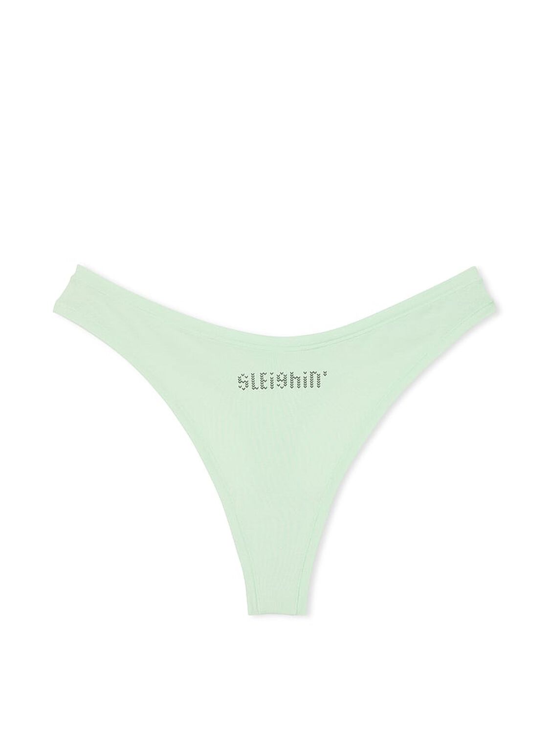 vs Pink Cotton High-Leg Thong Panty Mint W Ski Graphic 3 of 3 
