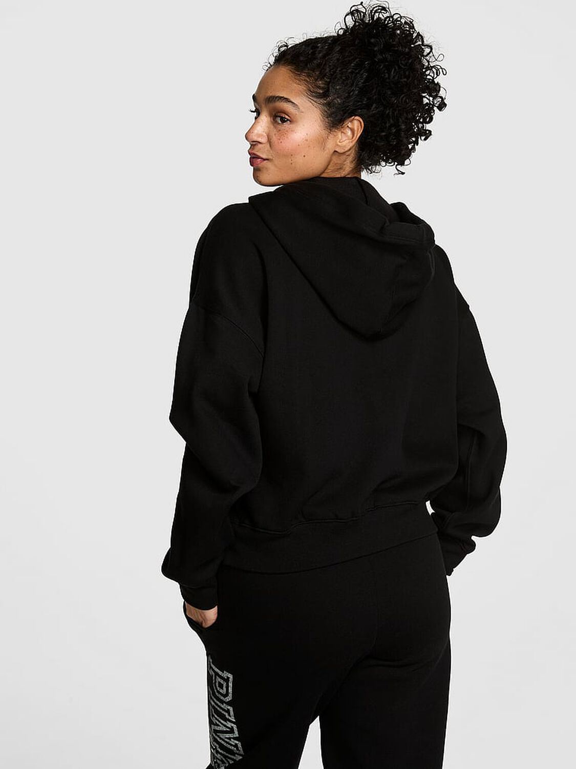 vs Pink Campus Fleece&trade; Full-Zip Hoodie Pure Black Spring 2 of 4 