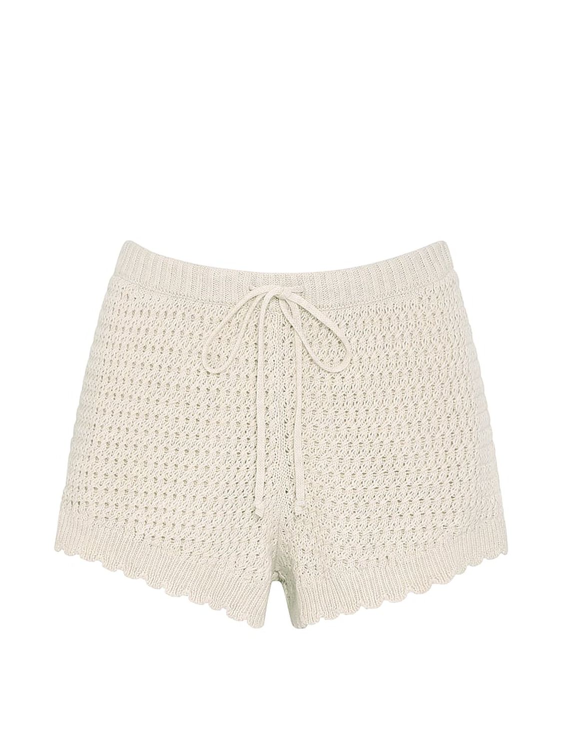 vs Pink Crochet Micro Shorts Natural Heather 3 of 3 