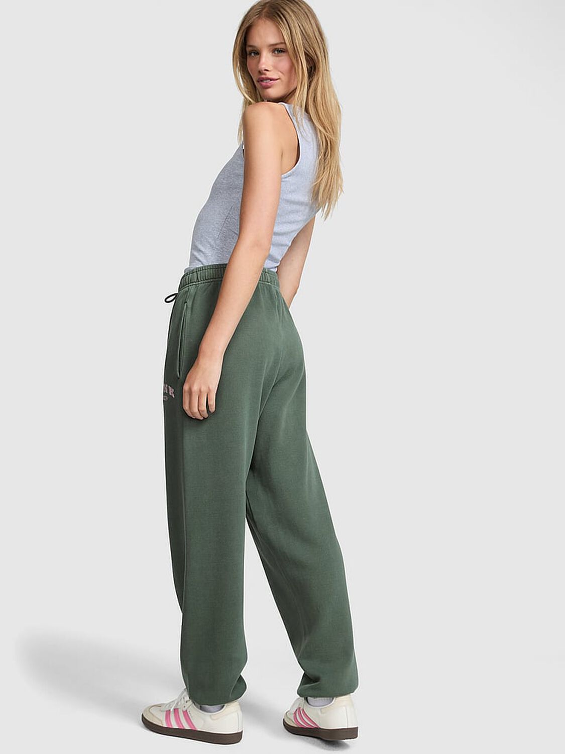 vs Pink Ivy Fleece Campus Sweatpants Wild Thyme 2 of 2 