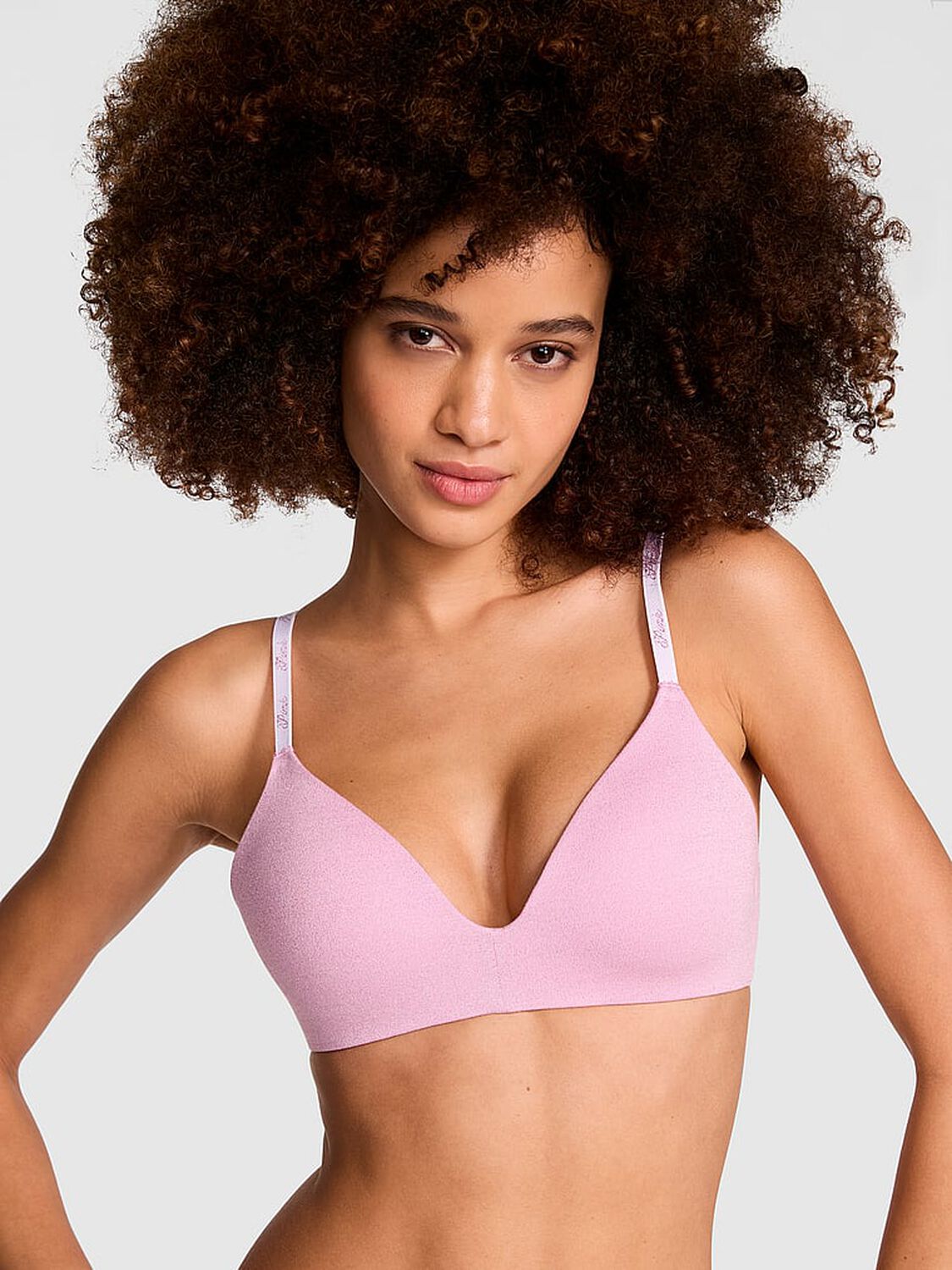 vs Pink Wear Everywhere Wear Everywhere Lightly Lined Wireless Bra Petal Pink 1 of 4 