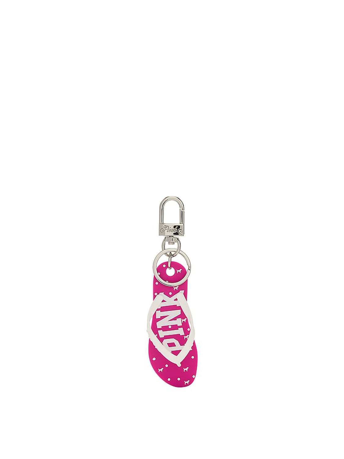 vs Pink Flip Flop Keychain Charm Pink Fire Polka Dot 1 of 2 