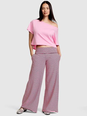 All-Day Cotton&trade; Foldover Wide-Leg Pants
