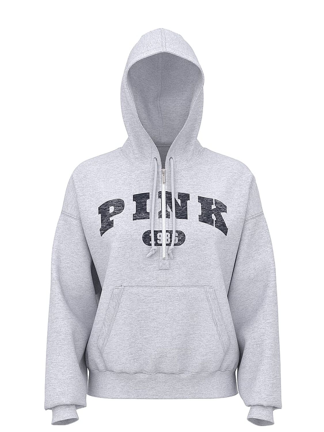 vs Pink Ivy Fleece Campus Half-Zip Hoodie Vs Medium Heather Grey 3 of 3 