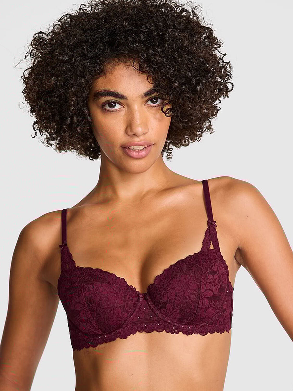 vs Pink Wink Wink Lightly Lined Balconette Bra Wild Rose 1 of 3 