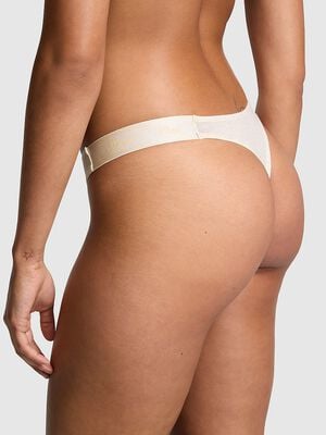 Logo Cotton Shine High-Leg Thong Panty