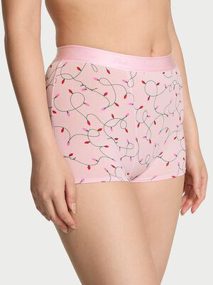 Logo Cotton High-Waist Boyshort Panty