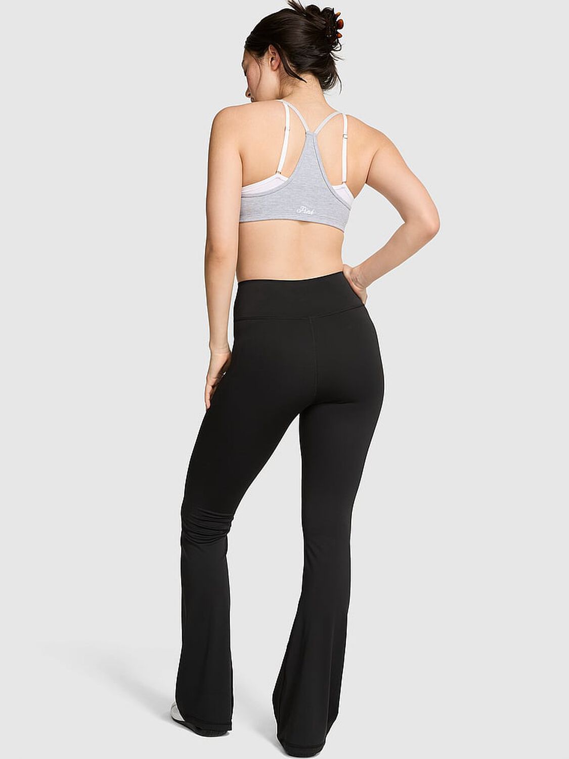 vs Pink PINK Relay&trade; Flare Leggings Pure Black 2 of 3 