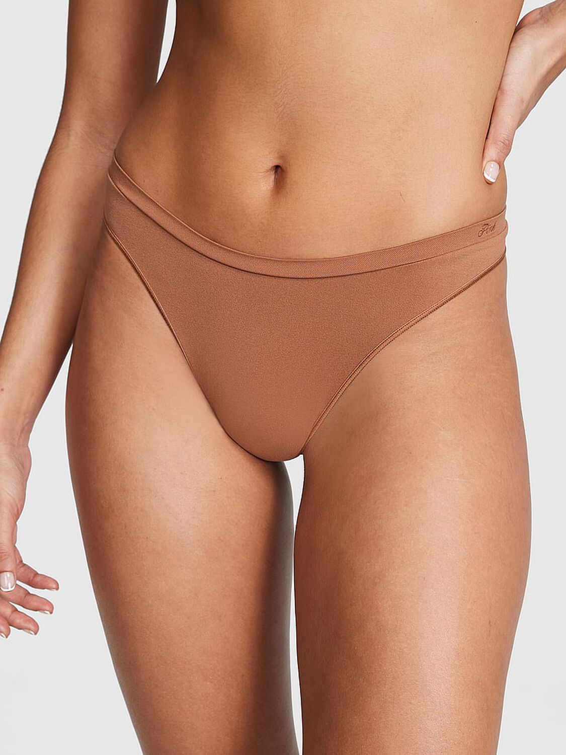 vs Pink Seamless High-Leg Thong Panty 1 of 3 