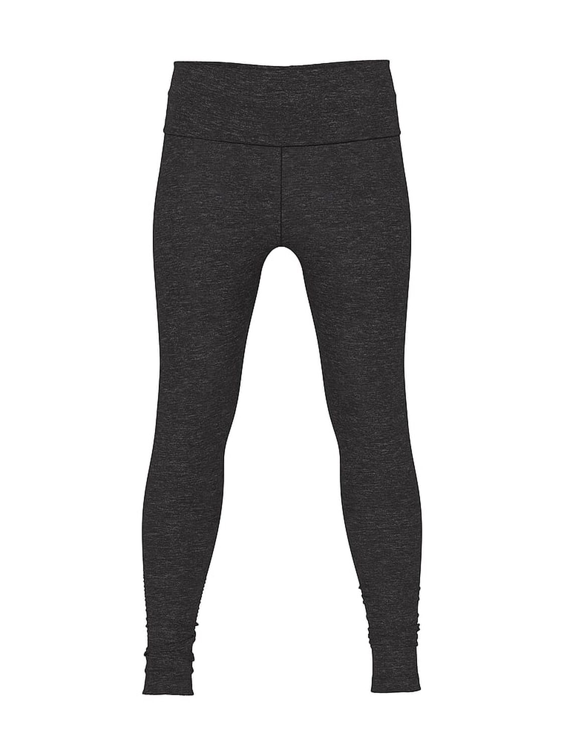 vs Pink All-Day Cotton Foldover Leggings Charcoal Heather Grey 3 of 3 