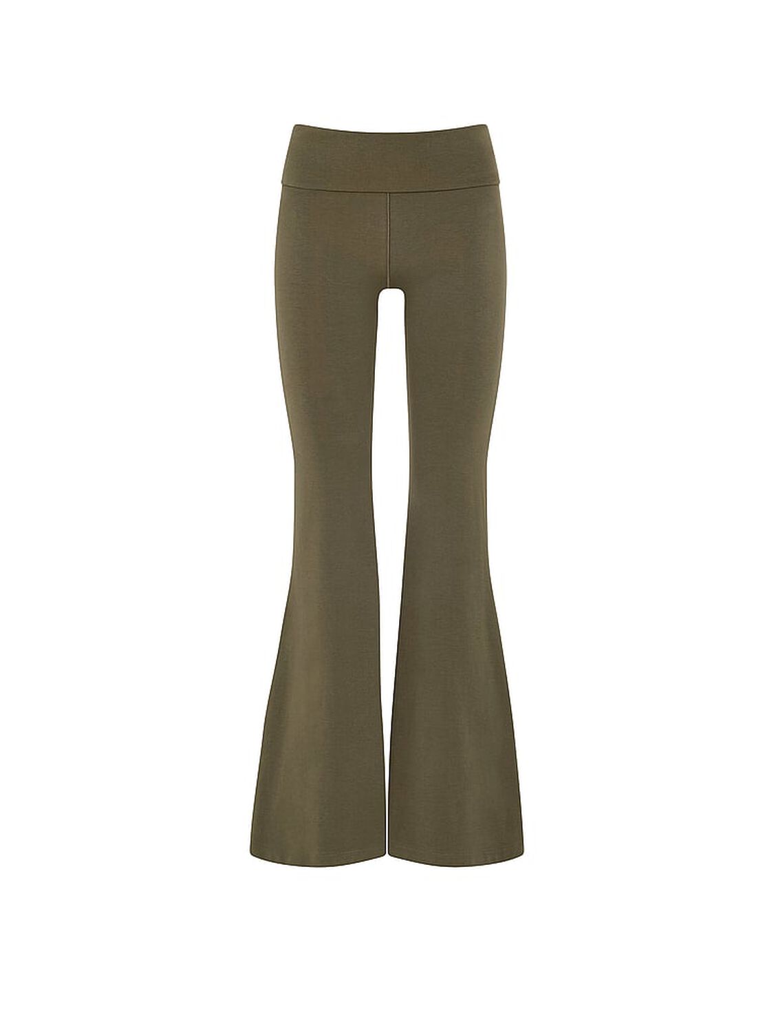 pink Pink All-Day Cotton&trade; Foldover Super Flare Leggings Olive 3 of 3 