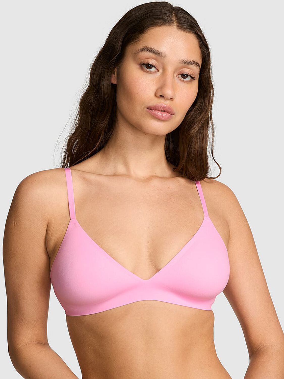 vs Pink Marshmallow Unlined Wireless Comfy Bralette Pink Lollipop 1 of 3 