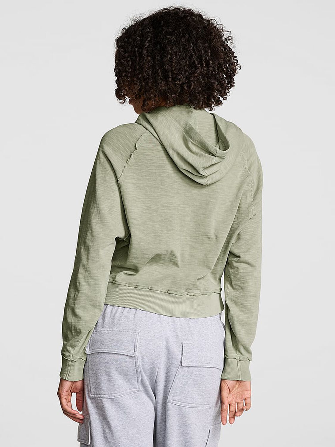 vs Pink Lightweight Lounge Full-Zip Hoodie Green Garden 2 of 3 