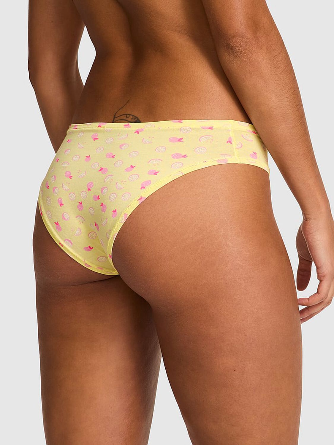 vs Pink Cotton Cheeky Panty Mellow Yellow Pink Lemonade Print 2 of 3 