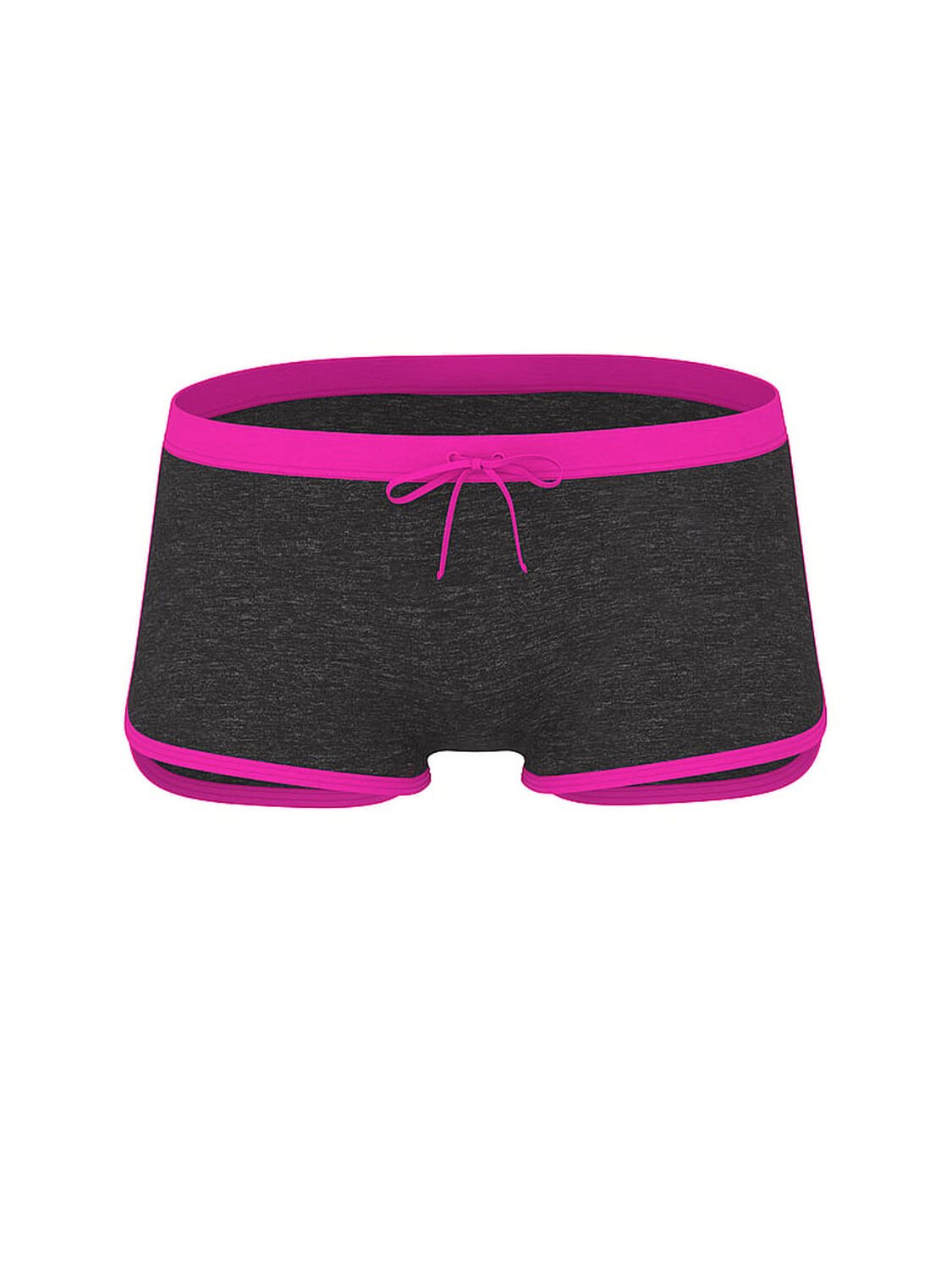 vs Pink Cotton Dorm Boyshort Panty Heather Charcoal&nbsp;/&nbsp;Pink Fire Graphic 1 of 2 