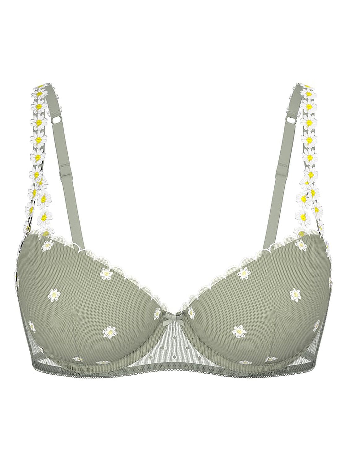 vs Pink Wink Lightly Lined Balconette Bra Green Garden 3 of 4 