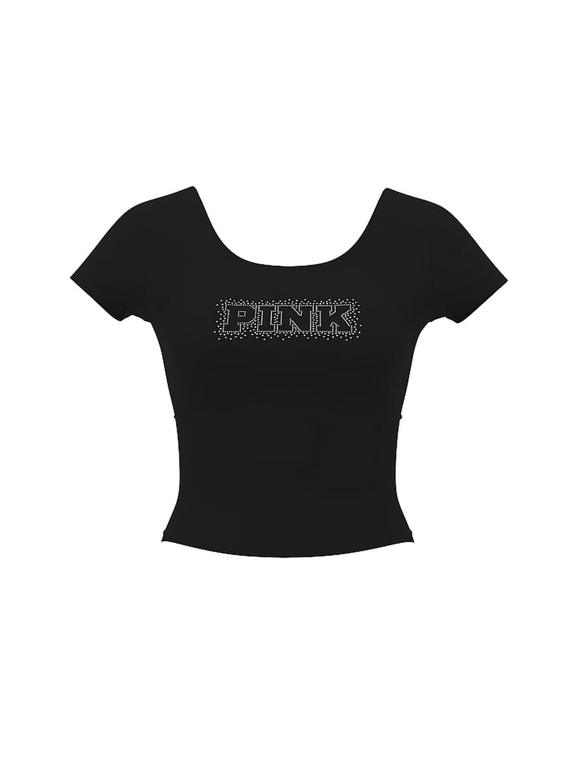vs Pink All-Day Cotton&trade; Open-Back Tee Pure Black 3 of 3 