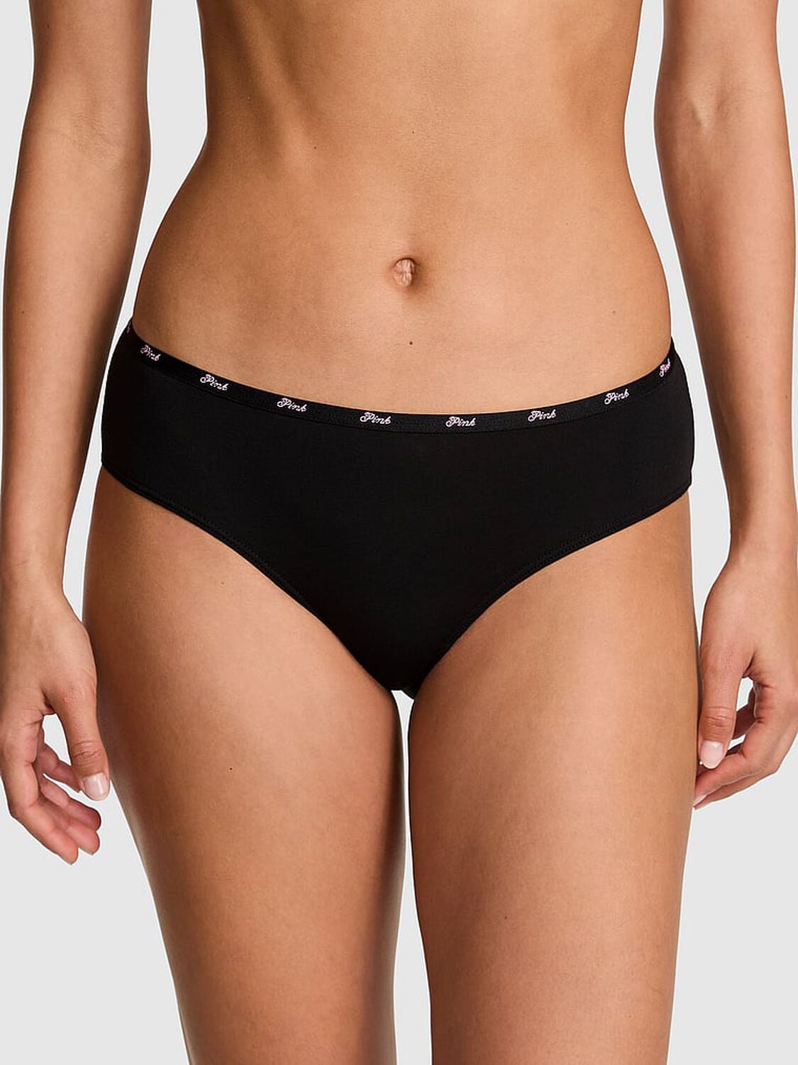pink Pink Logo Cotton Hiphugger Panty Black Not Yours Graphic 1 of 3 