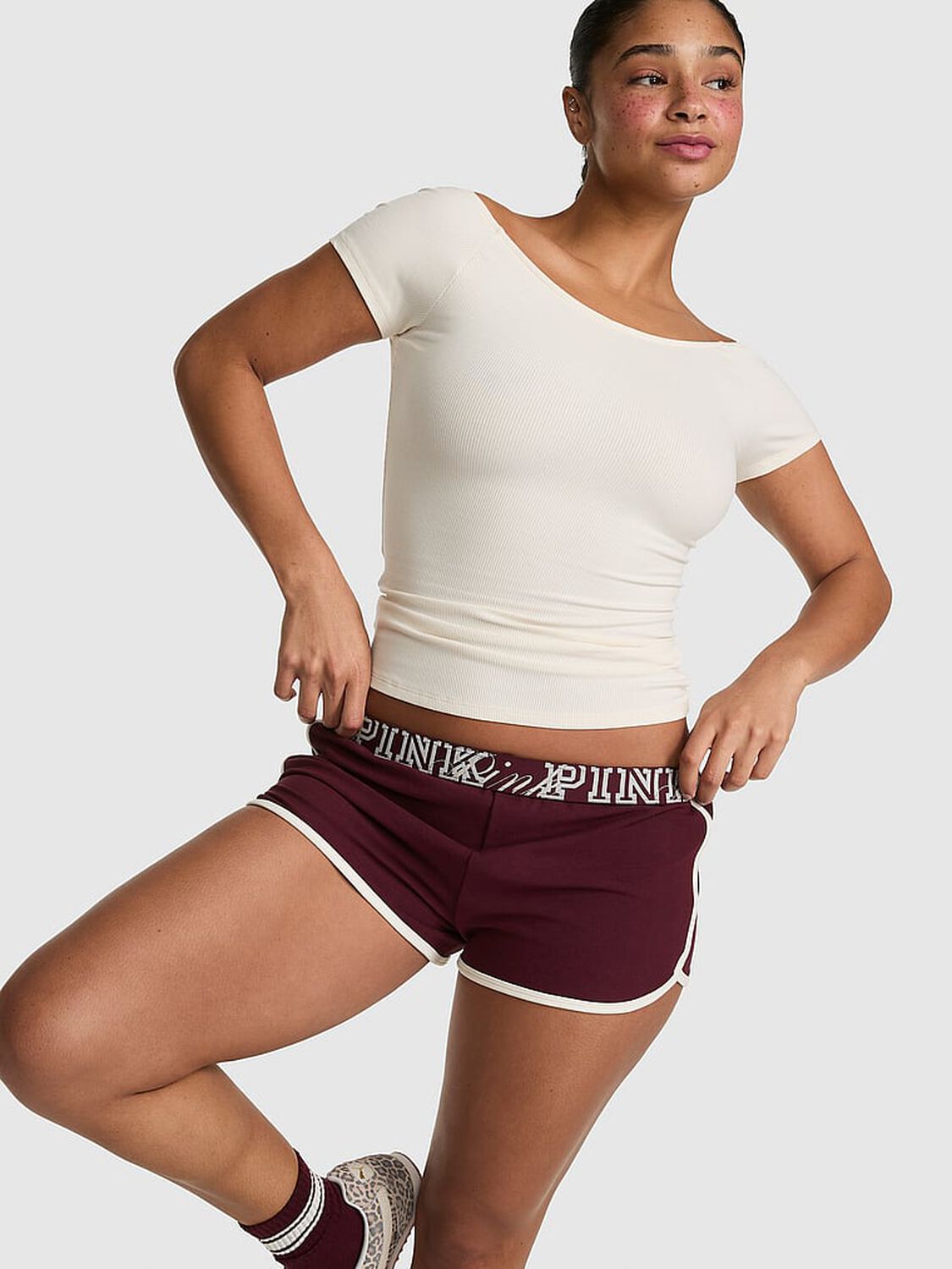 vs Pink Soft Modal Micro Shorts Wild Rose 1 of 3 