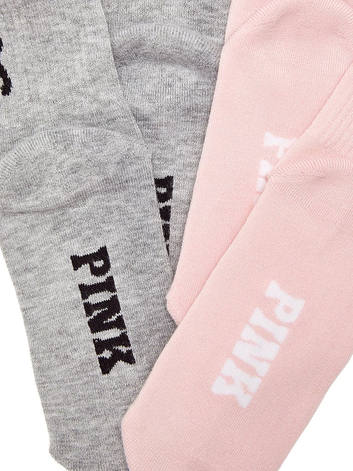 vs Pink 2-Pack Quarter Socks Medium Heather Grey/Dollhouse Dog 2 of 2 