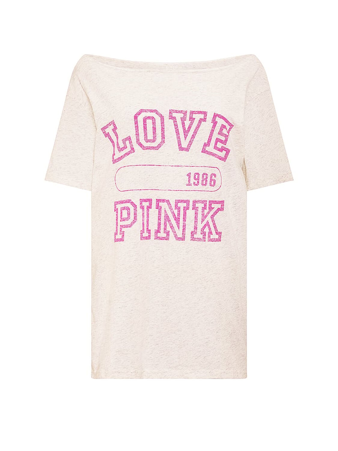vs Pink Campus Cotton&trade; Off-The-Shoulder Tee Snow Heather 3 of 3 