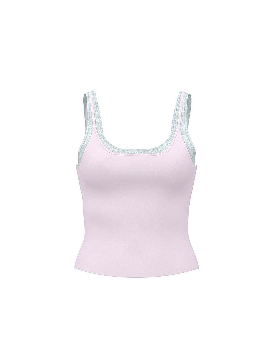vs Pink All-Day Cotton&trade; Double Up Tank Pink Tulip With Medium Heather Grey 3 of 4 